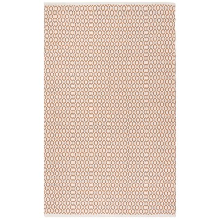 Safavieh 4 x 6 ft. Montauk Contemporary Rectangle Hand Loomed Rug Orange & Ivory MTK608D-4